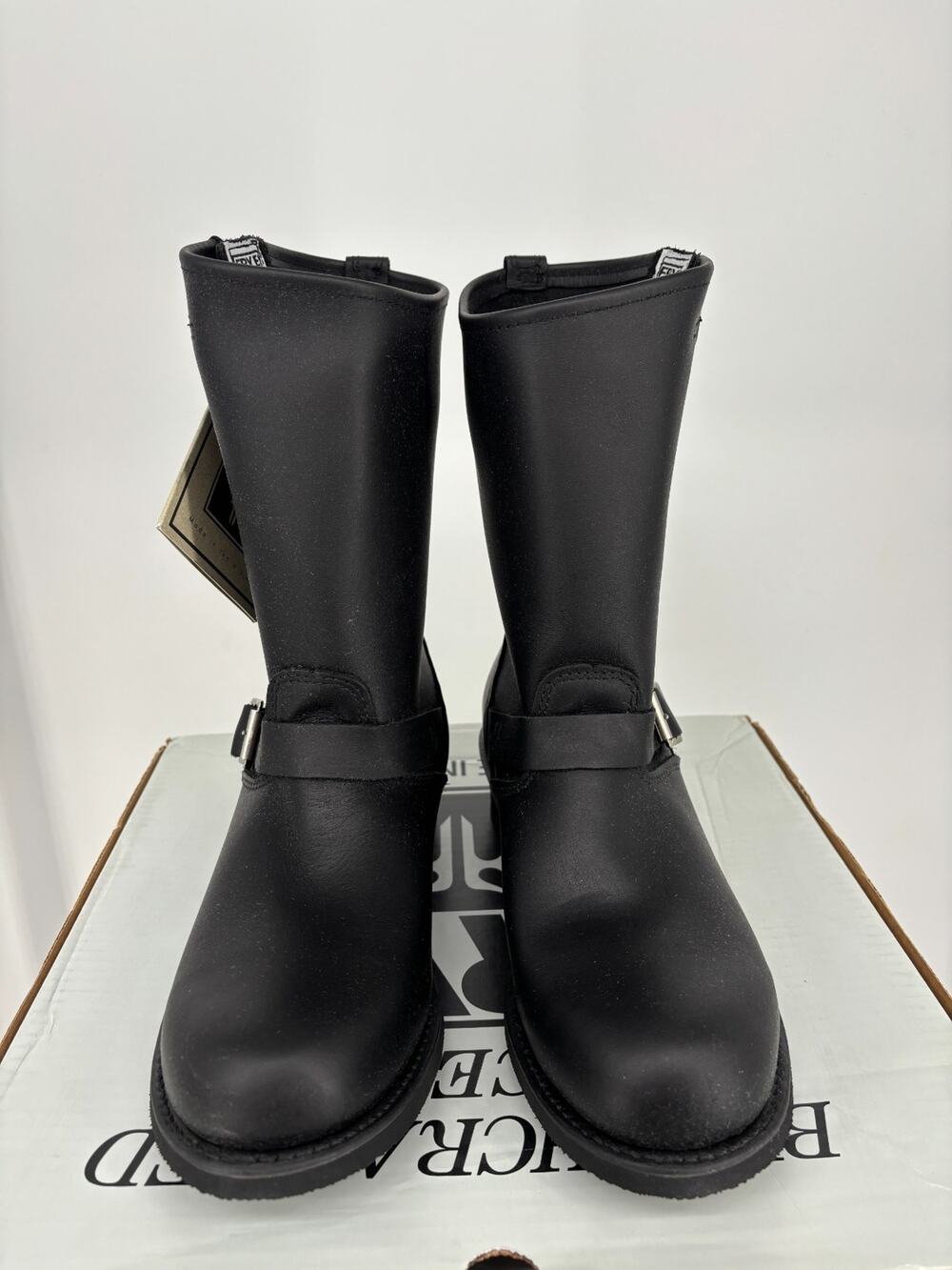 FRYE Engineer 12R Boots Womens 12 Black Leather Biker Hipster Timeless Classic